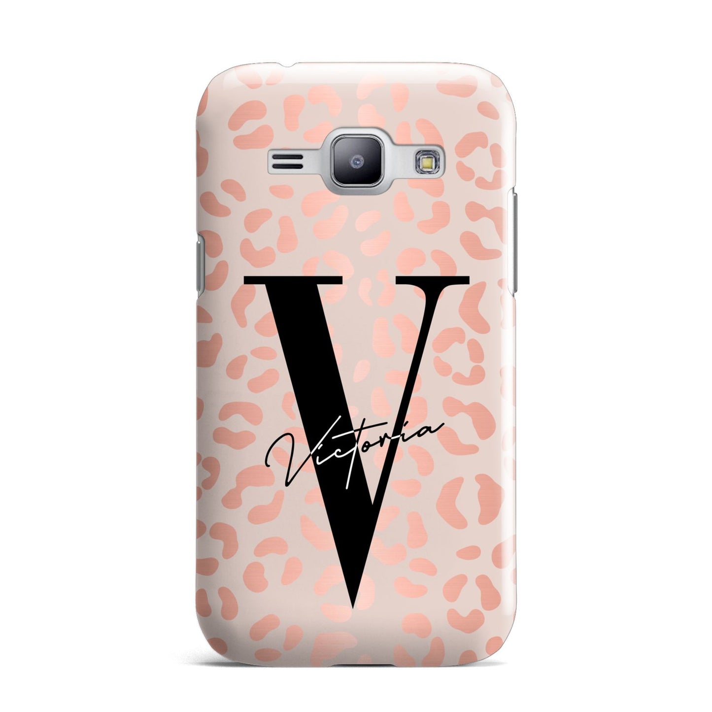 Personalised Leopard Print Rose Gold Samsung Galaxy J1 2015 Case