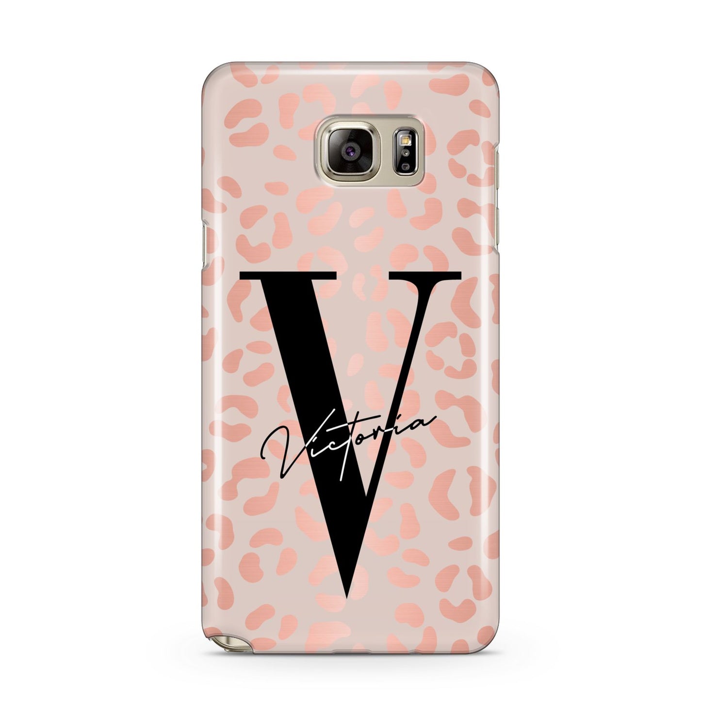 Personalised Leopard Print Rose Gold Samsung Galaxy Note 5 Case