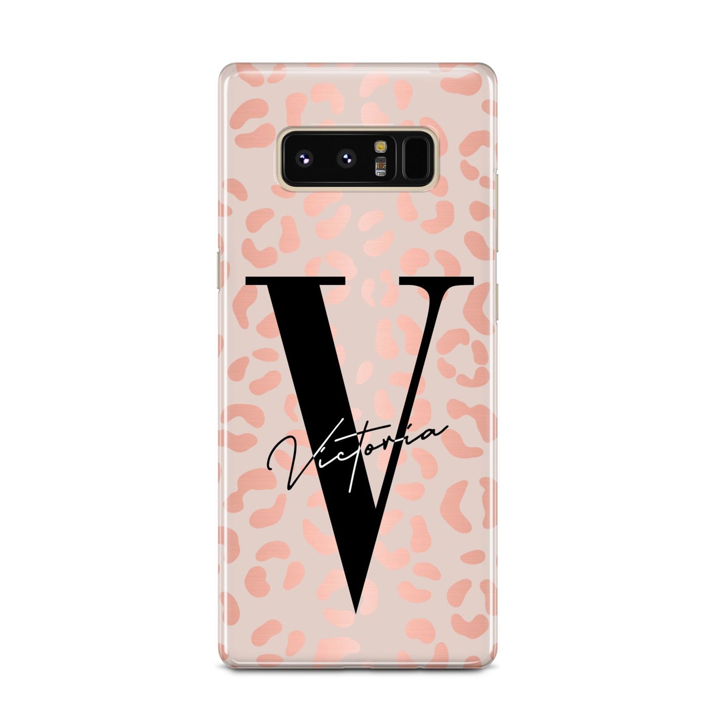 Personalised Leopard Print Rose Gold Samsung Galaxy Note 8 Case