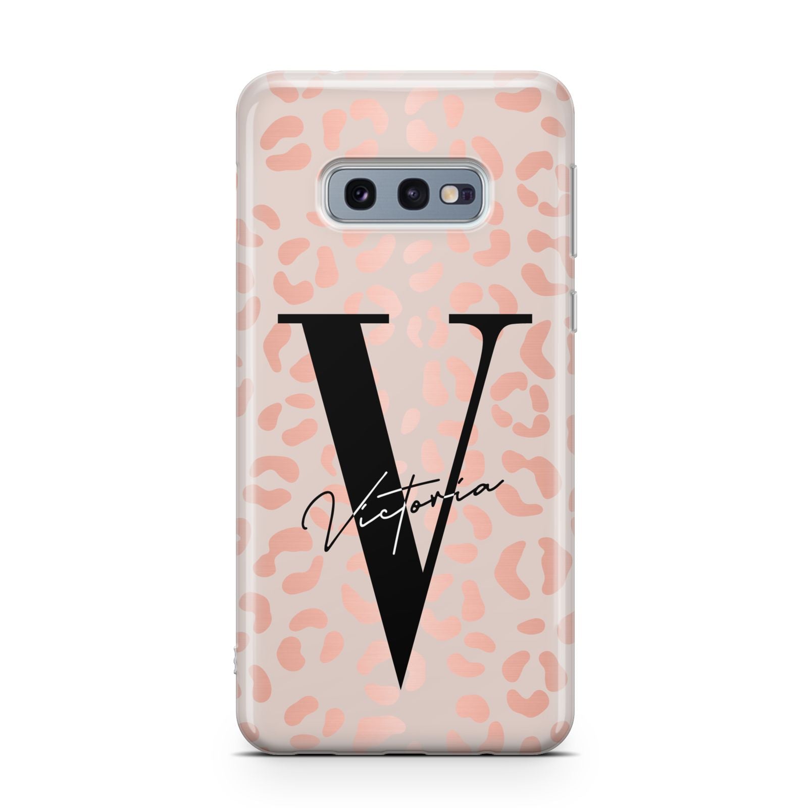 Personalised Leopard Print Rose Gold Samsung Galaxy S10E Case