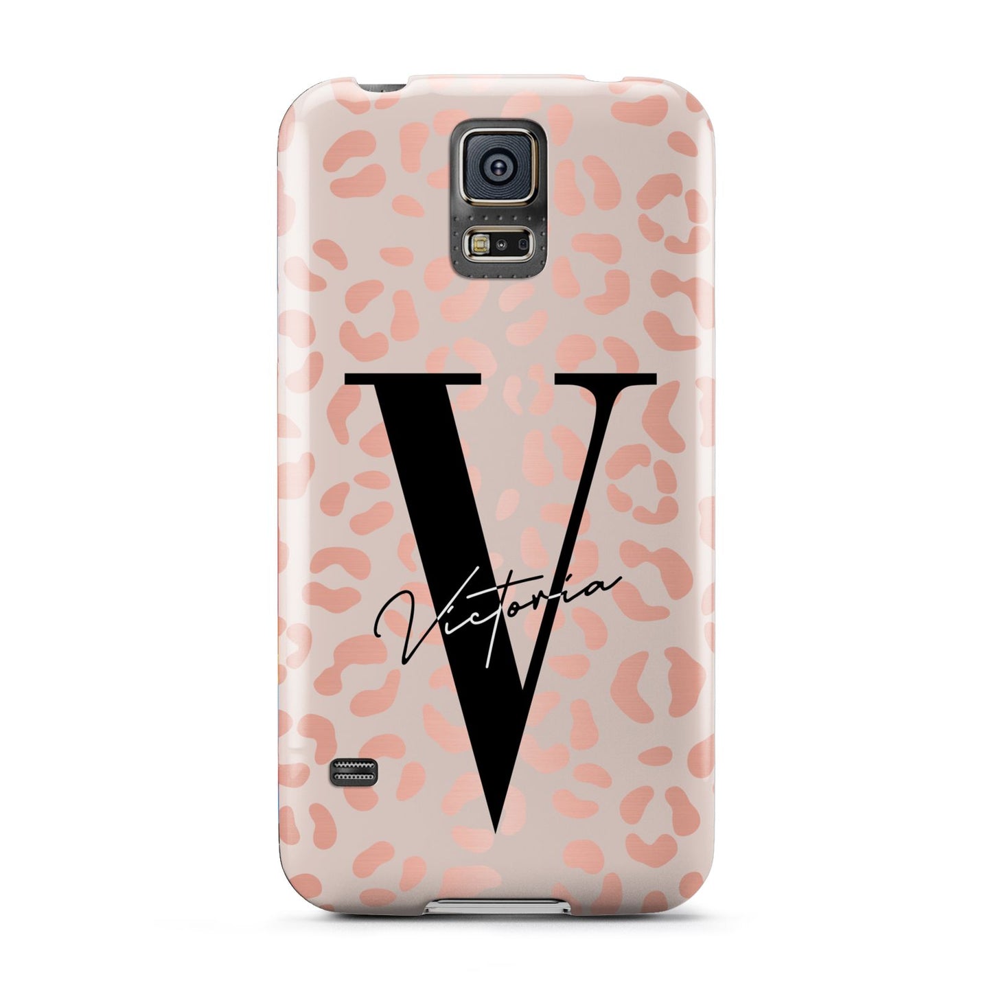 Personalised Leopard Print Rose Gold Samsung Galaxy S5 Case