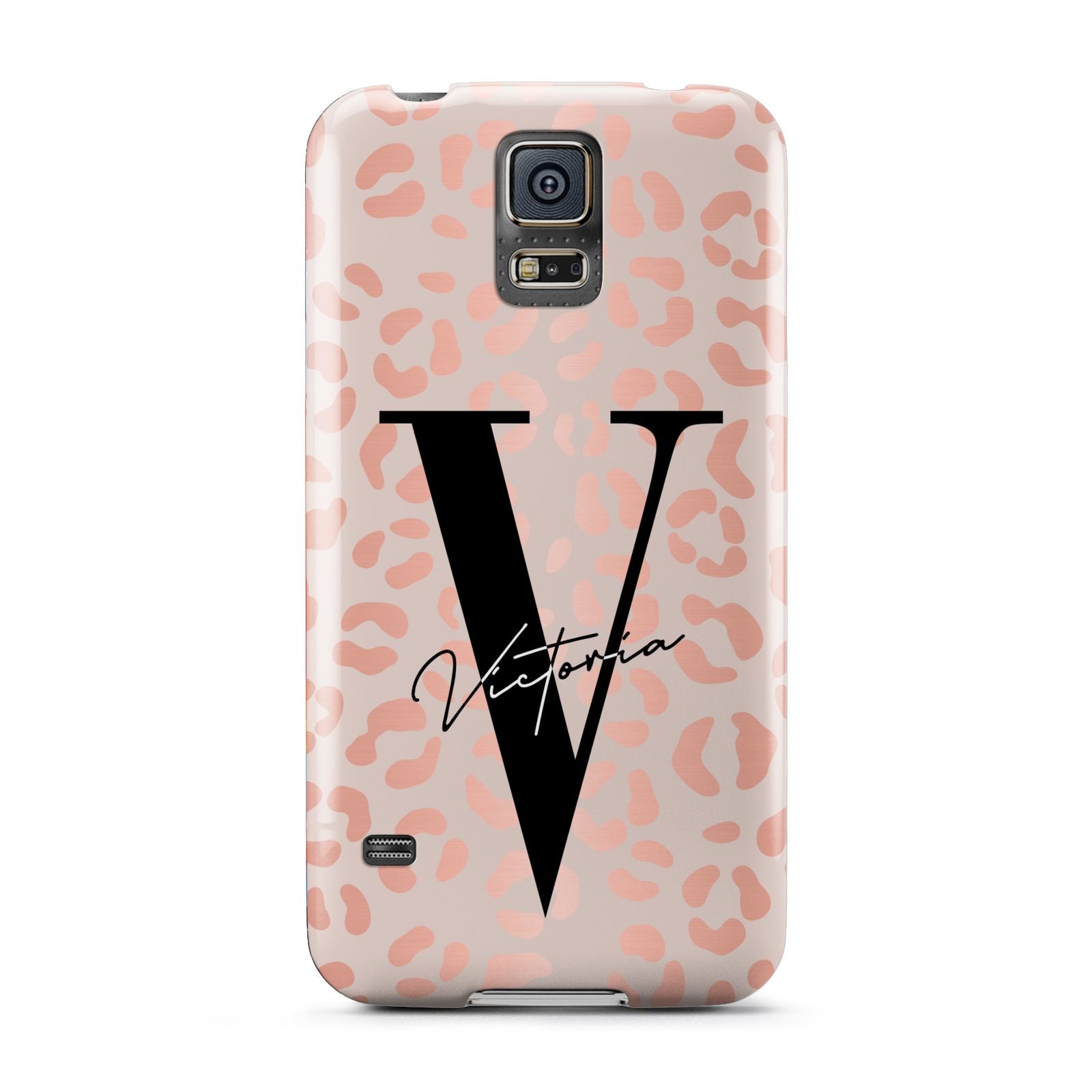 Personalised Leopard Print Rose Gold Samsung Galaxy S5 Case