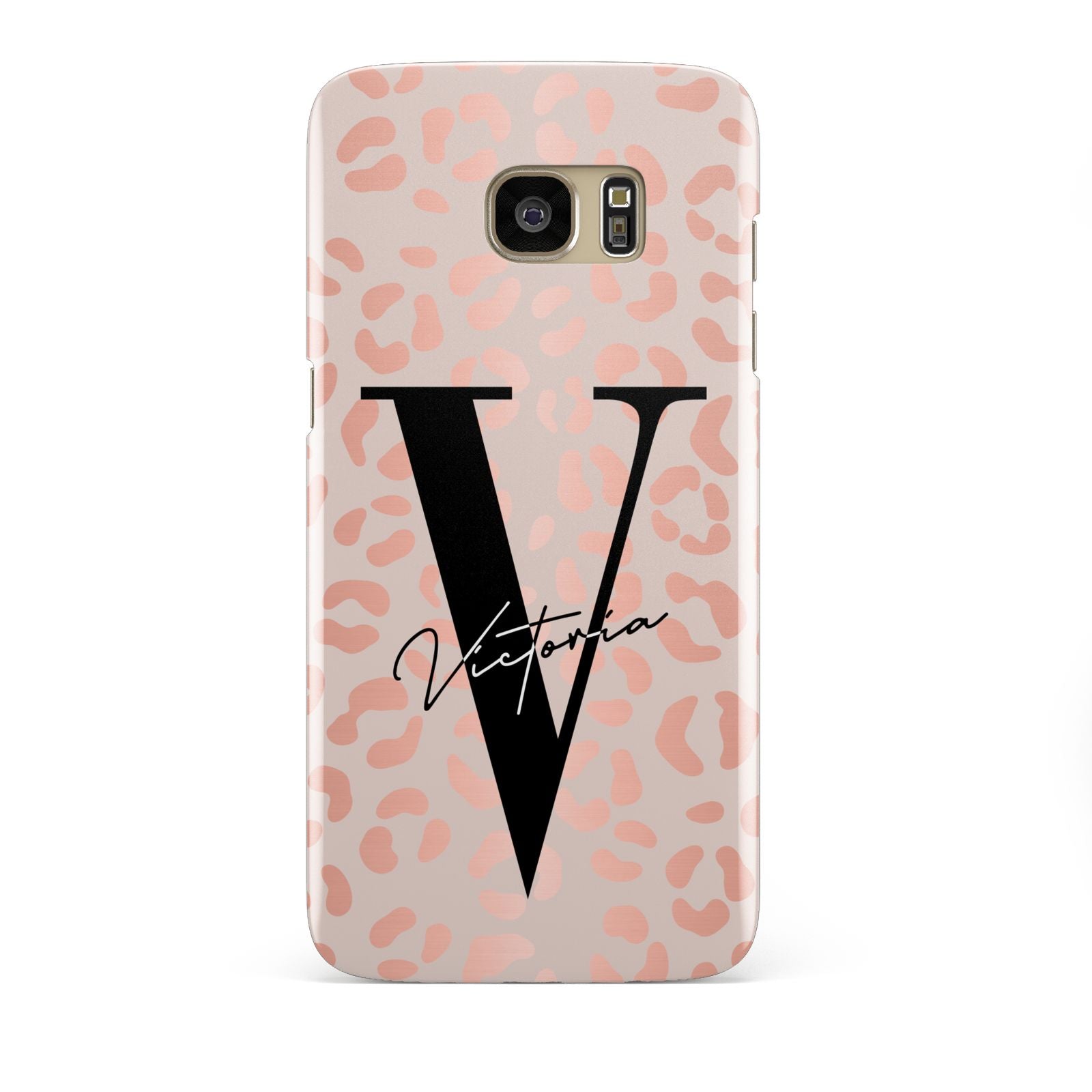 Personalised Leopard Print Rose Gold Samsung Galaxy S7 Edge Case