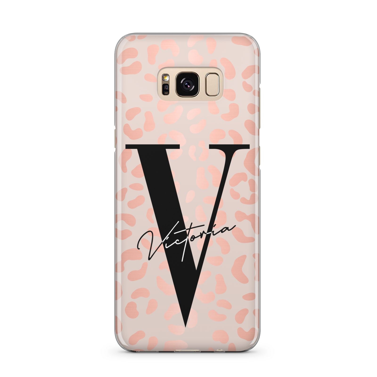 Personalised Leopard Print Rose Gold Samsung Galaxy S8 Plus Case
