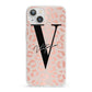Personalised Leopard Print Rose Gold iPhone 13 Clear Bumper Case