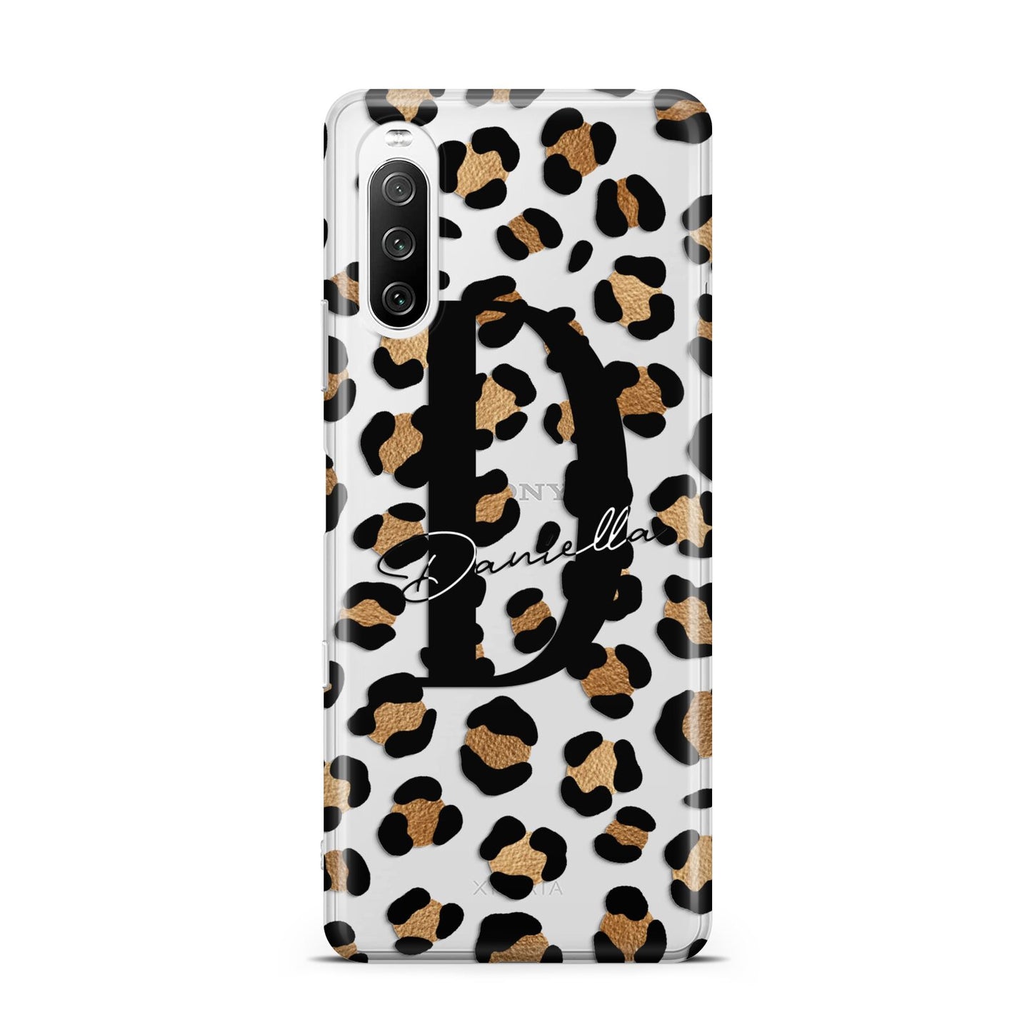 Personalised Leopard Print Sony Xperia 10 III Case