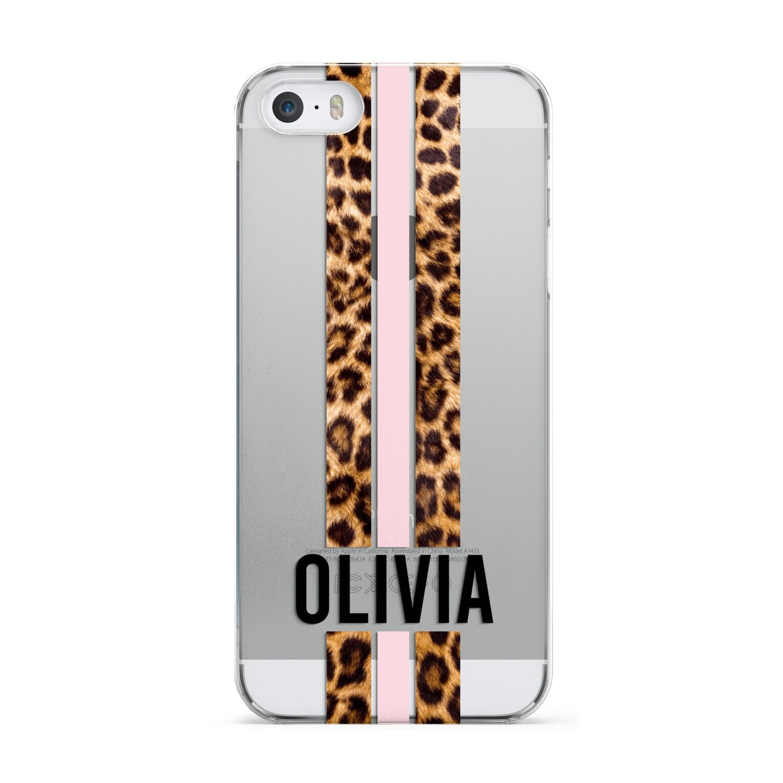 Personalised Leopard Print Stripe Apple iPhone 5 Case