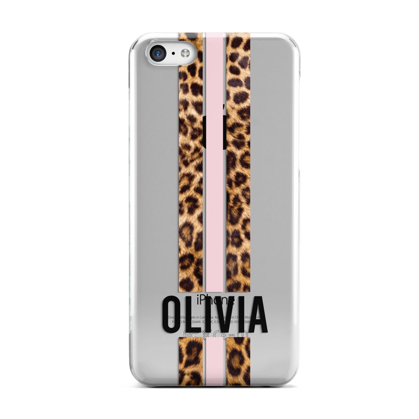 Personalised Leopard Print Stripe Apple iPhone 5c Case