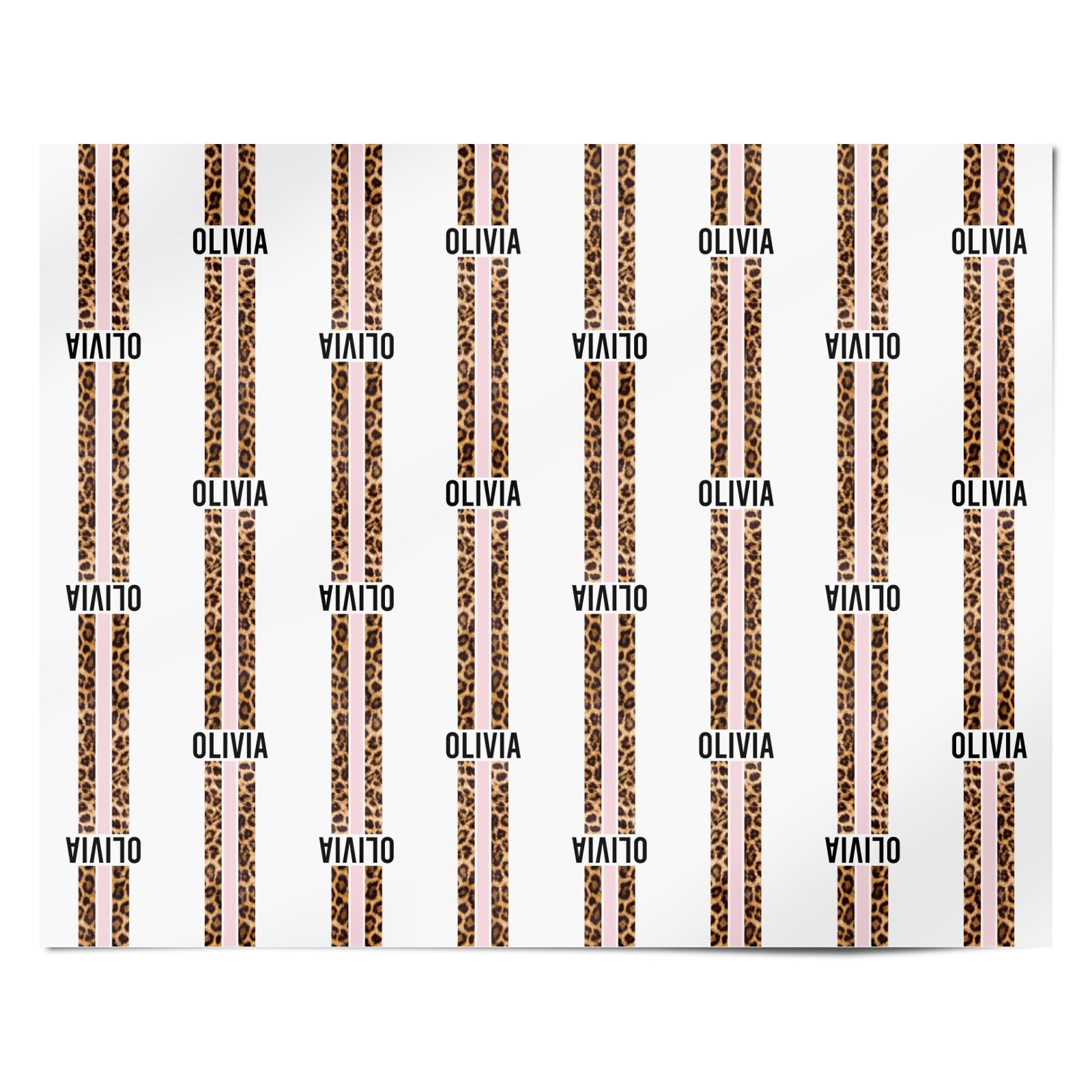 Personalised Leopard Print Stripe Personalised Wrapping Paper Alternative