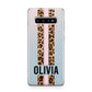 Personalised Leopard Print Stripe Samsung Galaxy S10 Plus Case