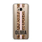 Personalised Leopard Print Stripe Samsung Galaxy S8 Plus Case