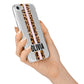 Personalised Leopard Print Stripe iPhone 7 Bumper Case on Silver iPhone Alternative Image