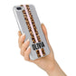 Personalised Leopard Print Stripe iPhone 7 Plus Bumper Case on Silver iPhone Alternative Image