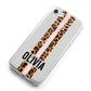 Personalised Leopard Print Stripe iPhone 8 Bumper Case on Silver iPhone Alternative Image