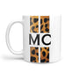 Personalised Leopard Print Stripes Initials 10oz Mug Alternative Image 1
