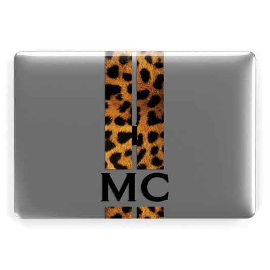 Personalised Leopard Print Stripes Initials Apple MacBook Case