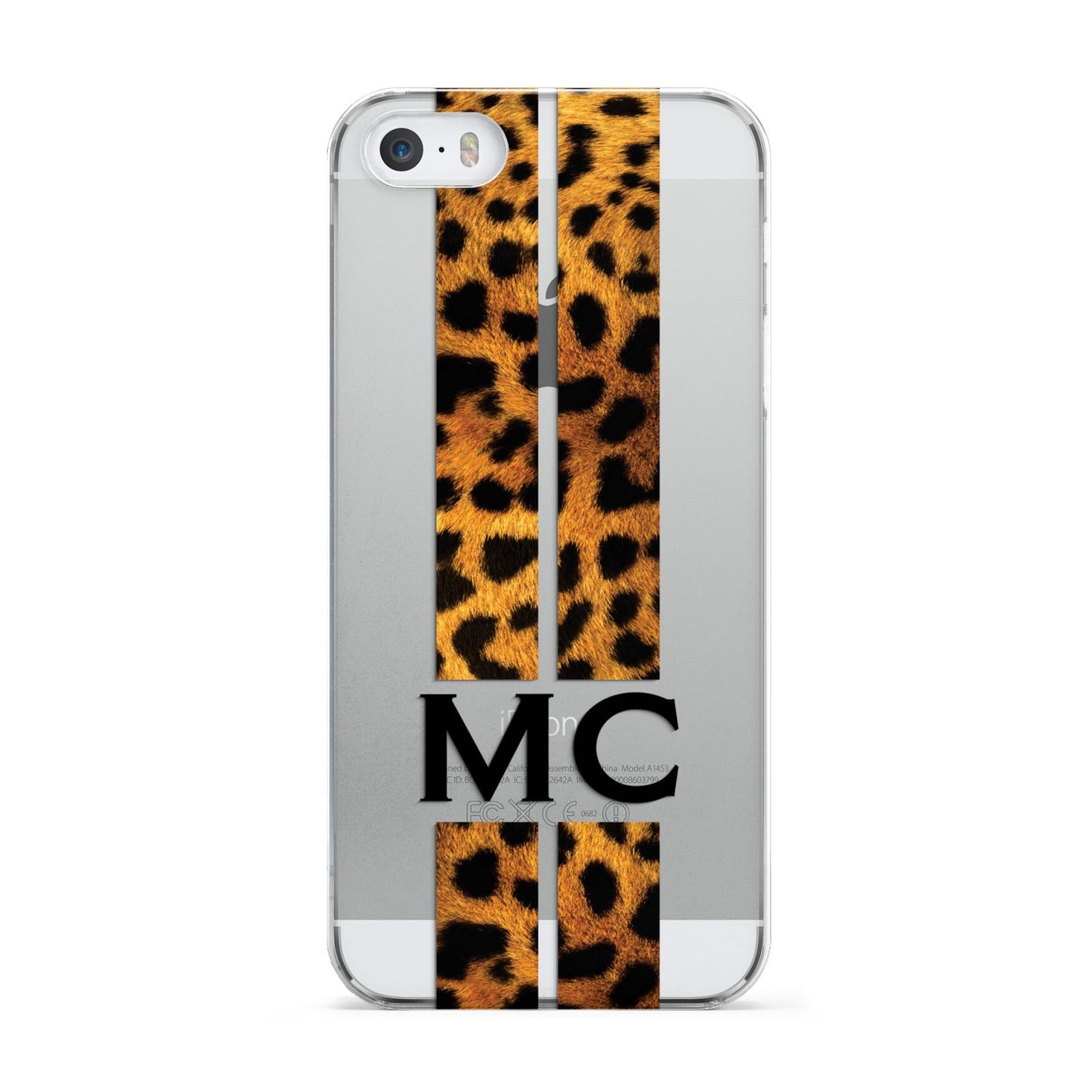 Personalised Leopard Print Stripes Initials Apple iPhone 5 Case