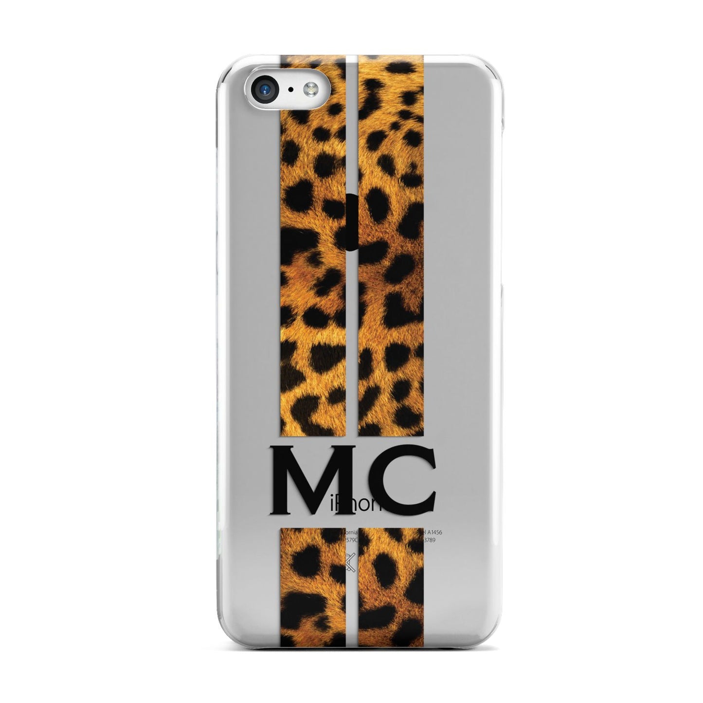 Personalised Leopard Print Stripes Initials Apple iPhone 5c Case