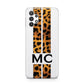Personalised Leopard Print Stripes Initials Samsung A32 5G Case