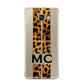 Personalised Leopard Print Stripes Initials Samsung Galaxy A3 2016 Case on gold phone