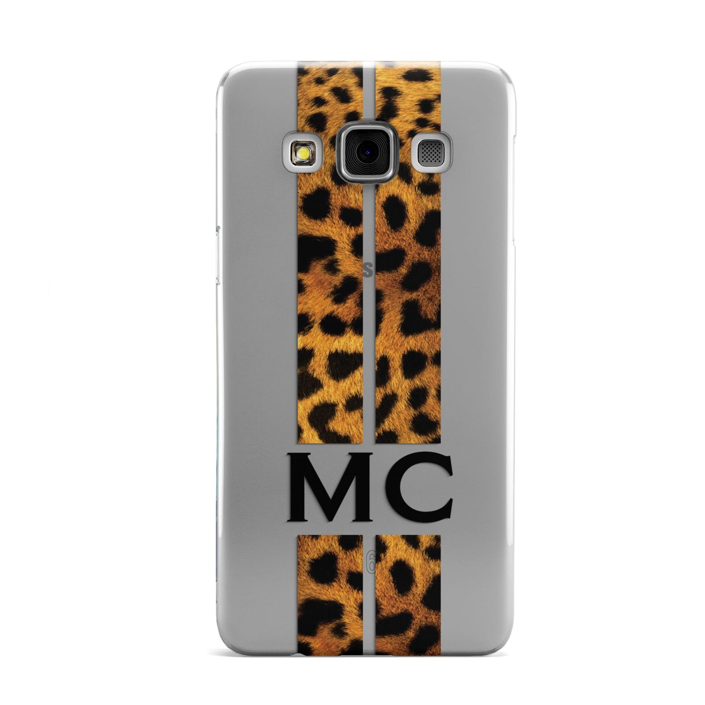 Personalised Leopard Print Stripes Initials Samsung Galaxy A3 Case