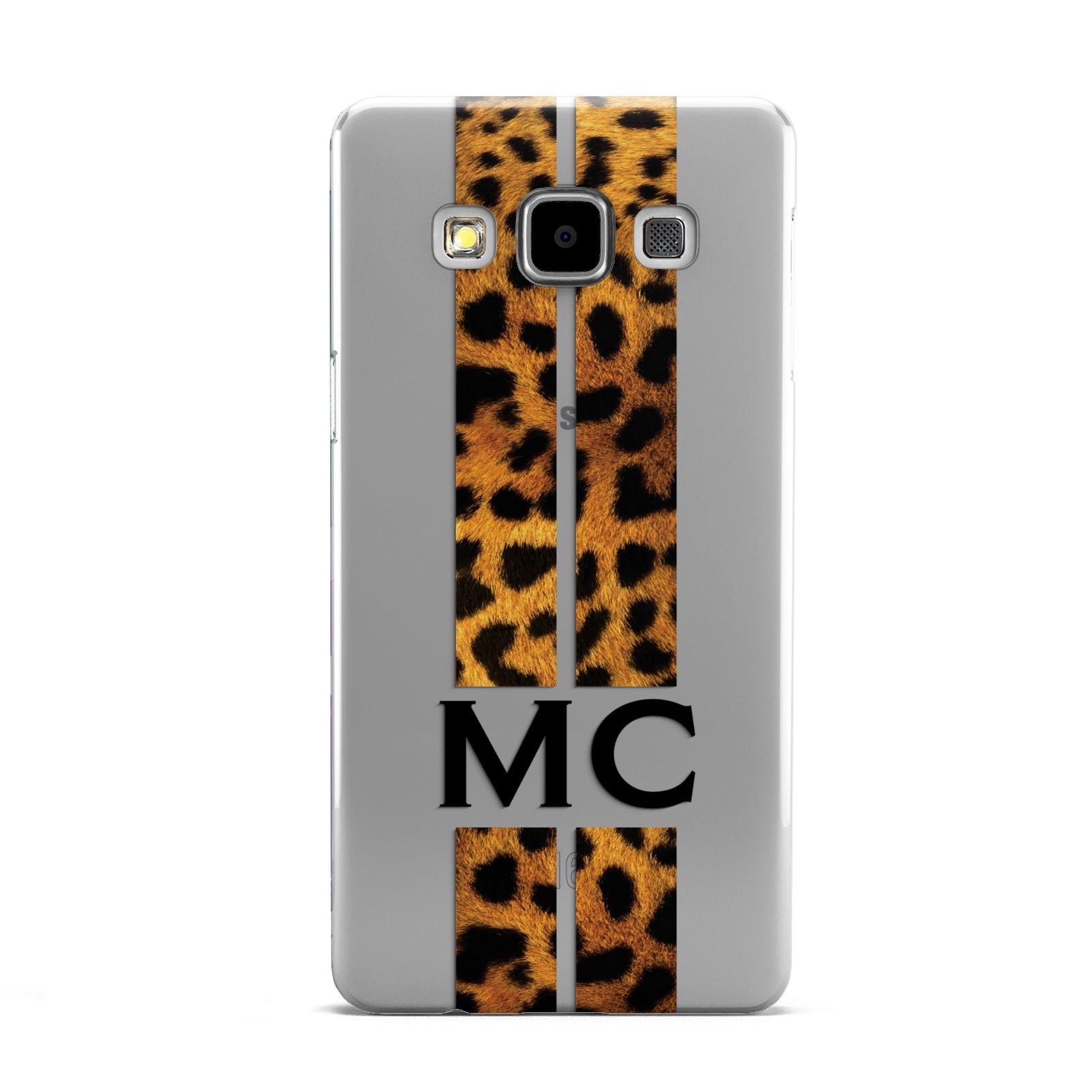 Personalised Leopard Print Stripes Initials Samsung Galaxy A5 Case