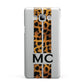 Personalised Leopard Print Stripes Initials Samsung Galaxy A7 2015 Case