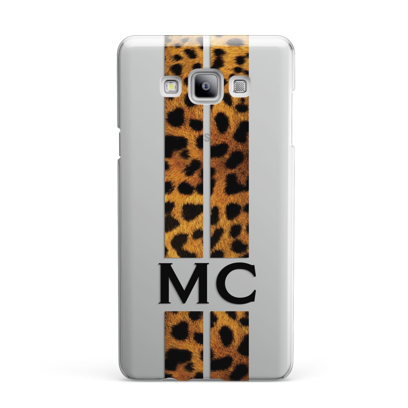 Personalised Leopard Print Stripes Initials Samsung Galaxy A7 2015 Case