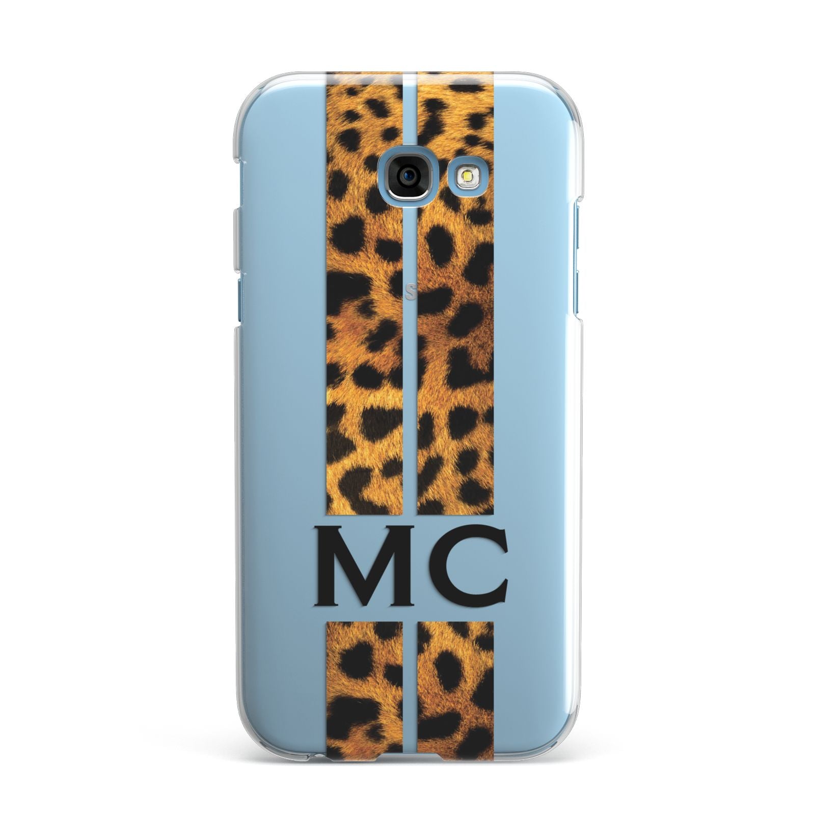 Personalised Leopard Print Stripes Initials Samsung Galaxy A7 2017 Case