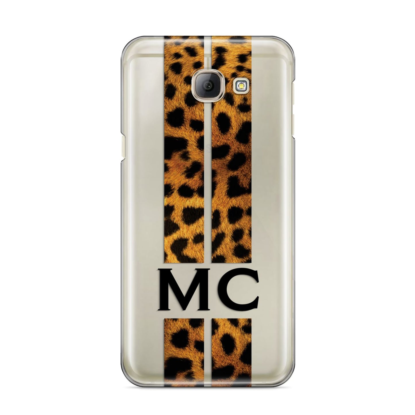 Personalised Leopard Print Stripes Initials Samsung Galaxy A8 2016 Case