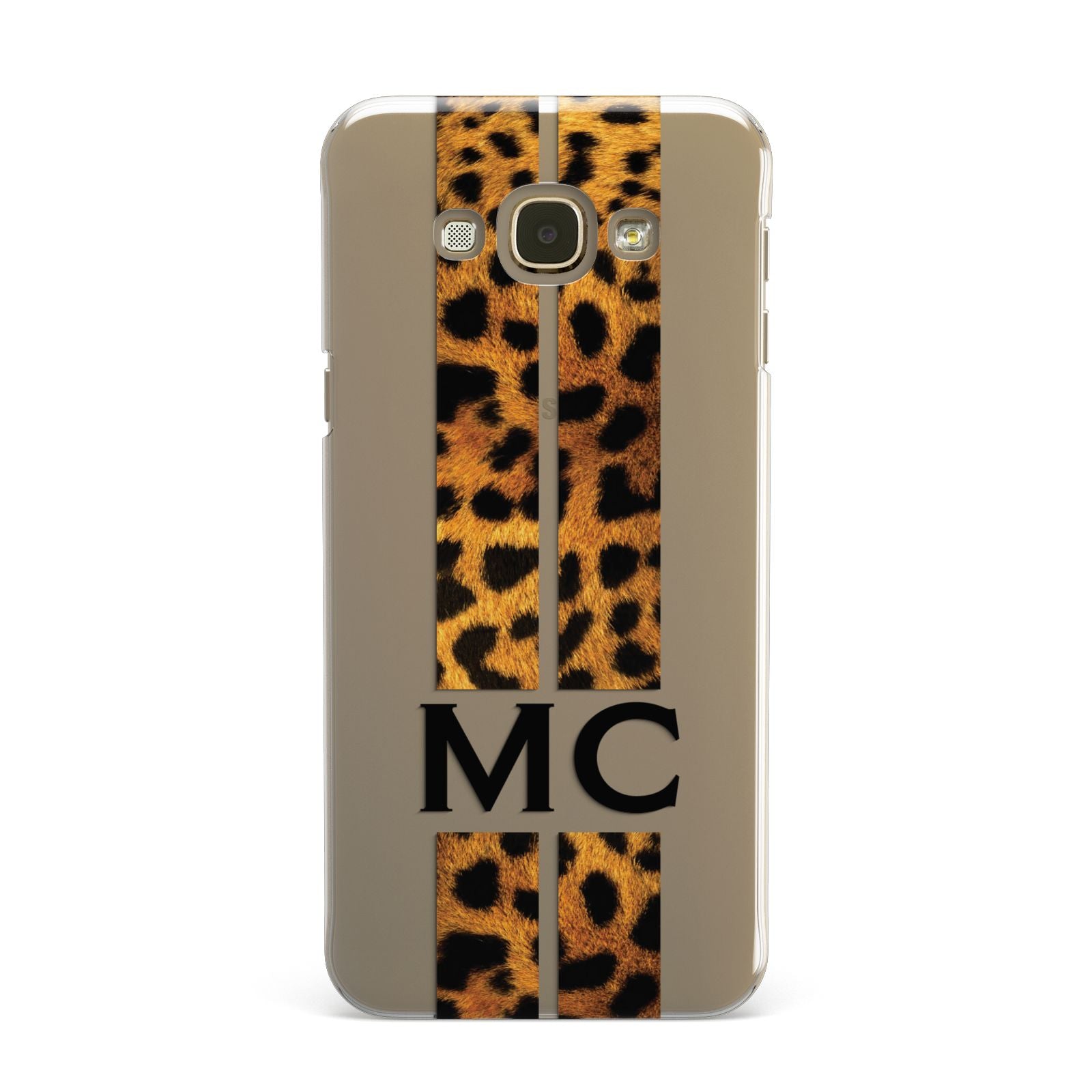 Personalised Leopard Print Stripes Initials Samsung Galaxy A8 Case