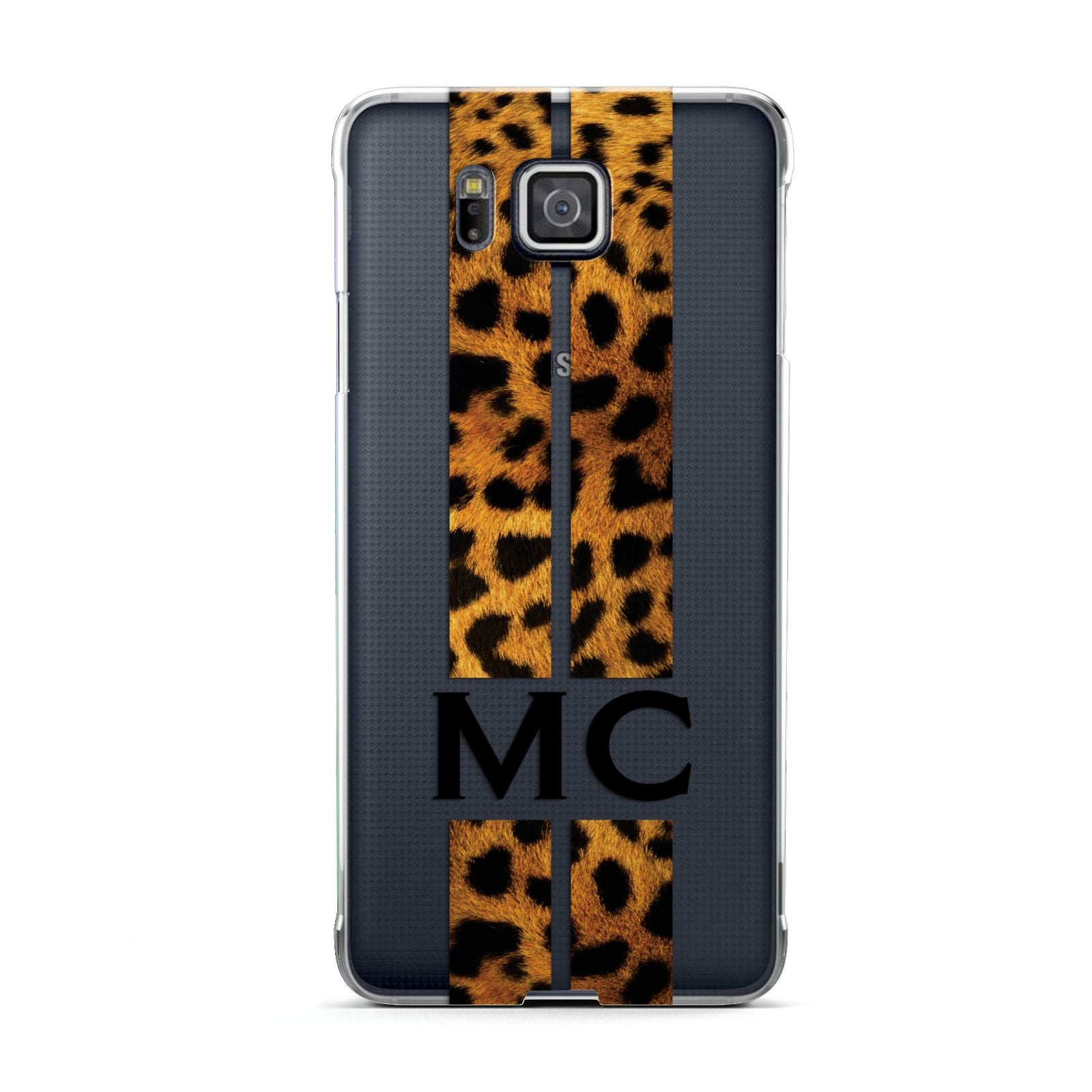 Personalised Leopard Print Stripes Initials Samsung Galaxy Alpha Case