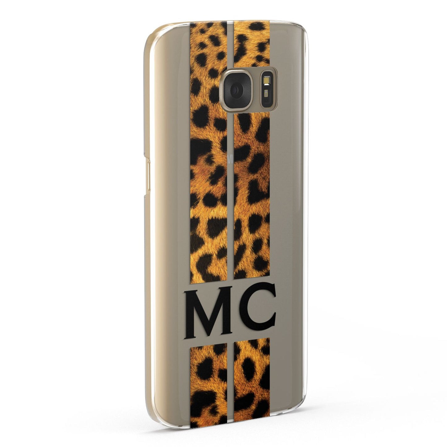 Personalised Leopard Print Stripes Initials Samsung Galaxy Case Fourty Five Degrees