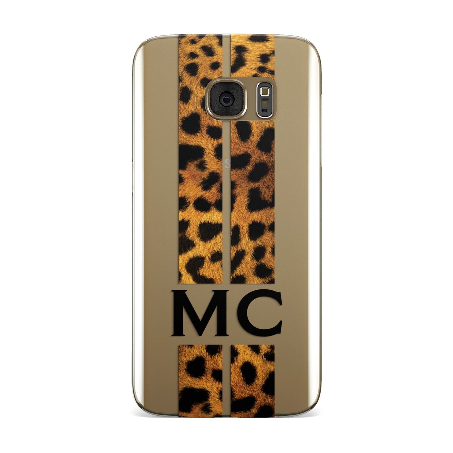 Personalised Leopard Print Stripes Initials Samsung Galaxy Case