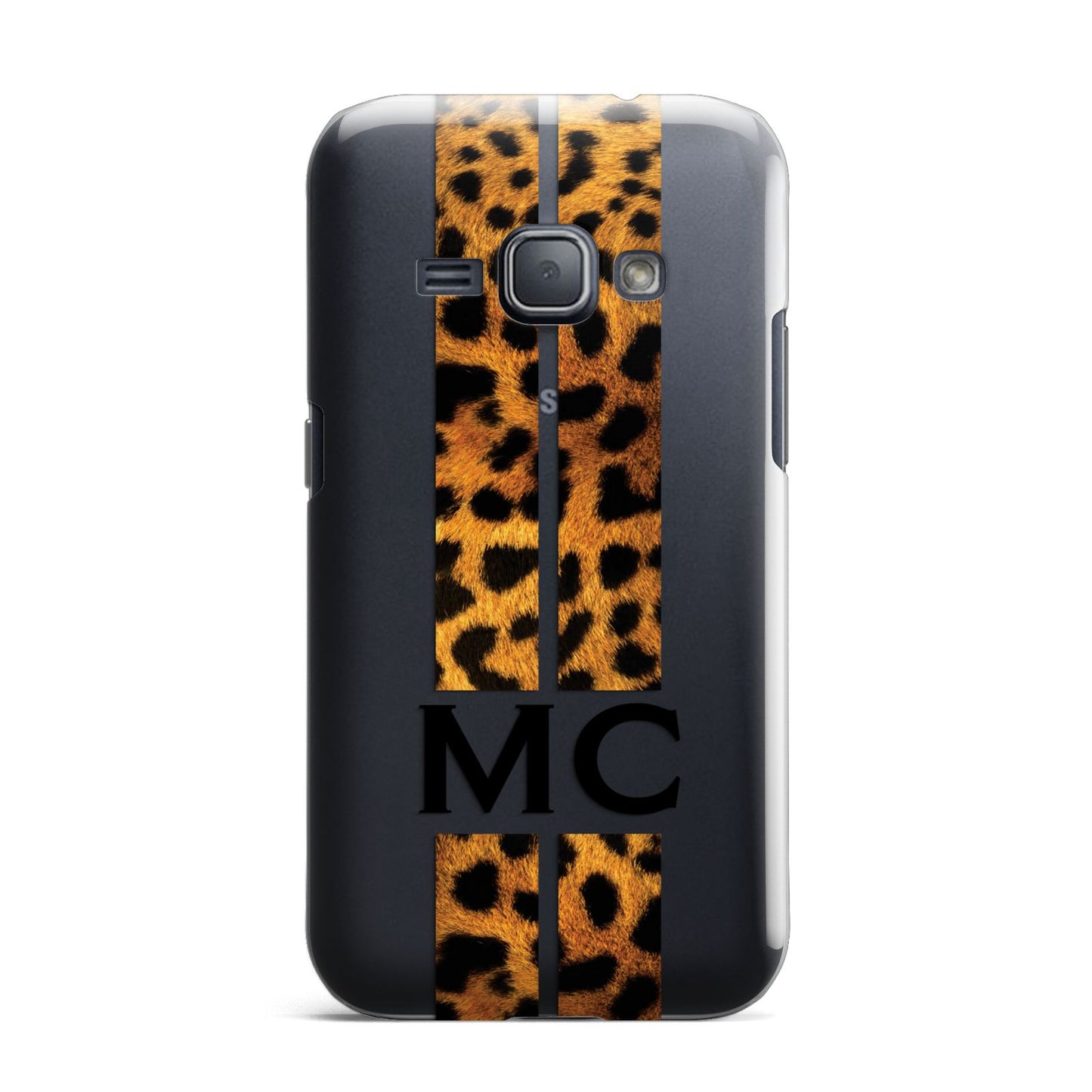 Personalised Leopard Print Stripes Initials Samsung Galaxy J1 2016 Case