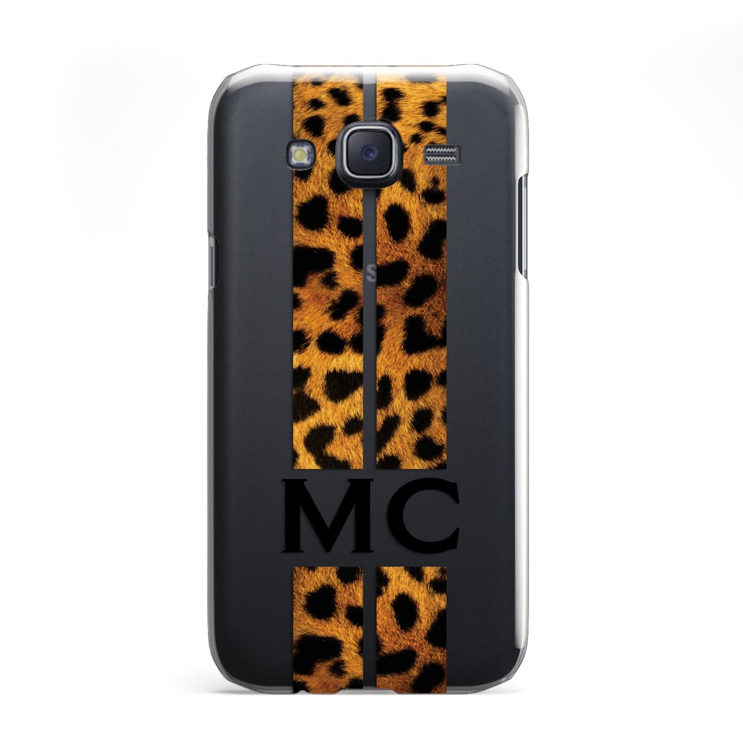 Personalised Leopard Print Stripes Initials Samsung Galaxy J5 Case