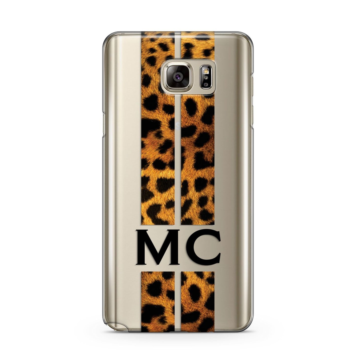 Personalised Leopard Print Stripes Initials Samsung Galaxy Note 5 Case