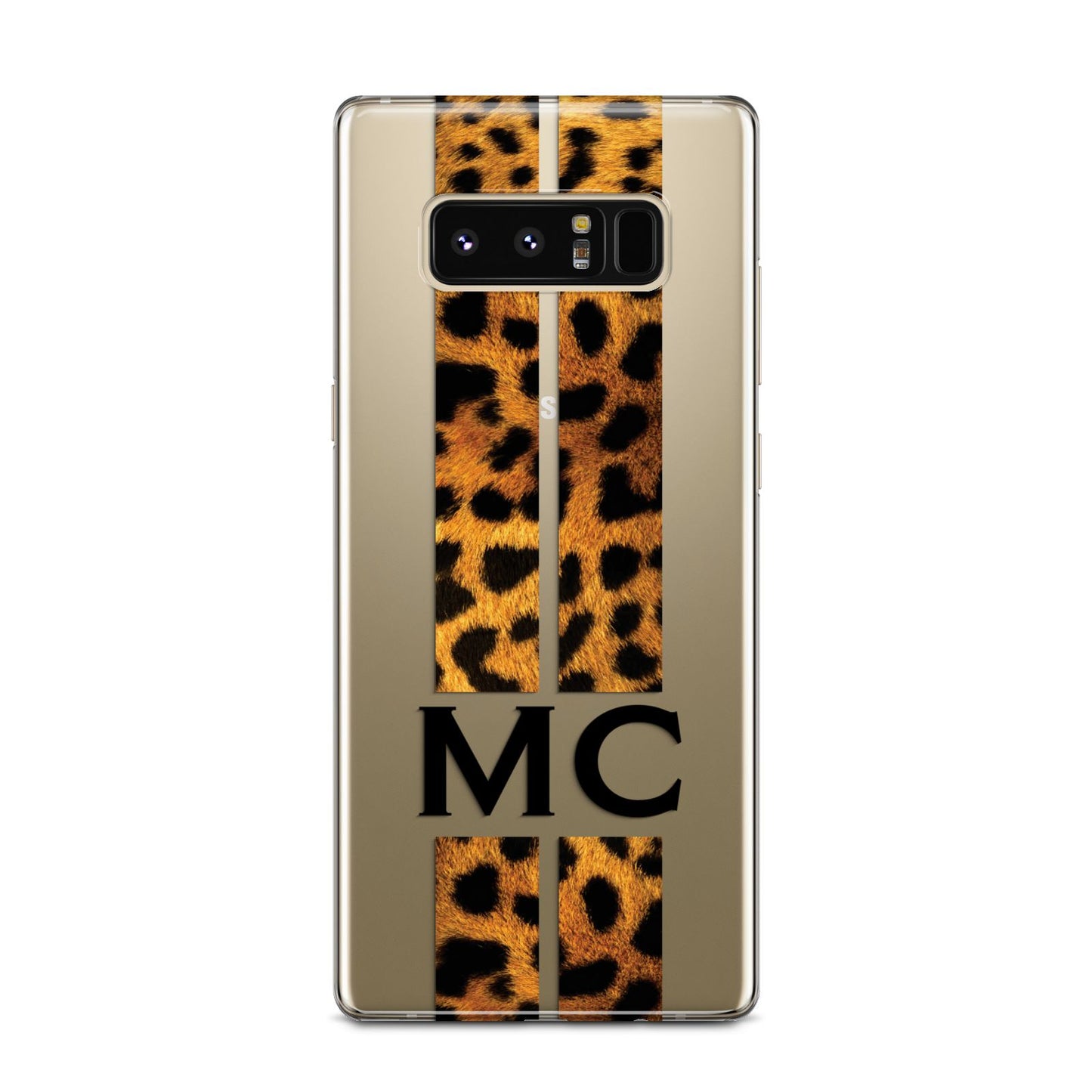 Personalised Leopard Print Stripes Initials Samsung Galaxy Note 8 Case