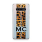 Personalised Leopard Print Stripes Initials Samsung Galaxy S10 Plus Case