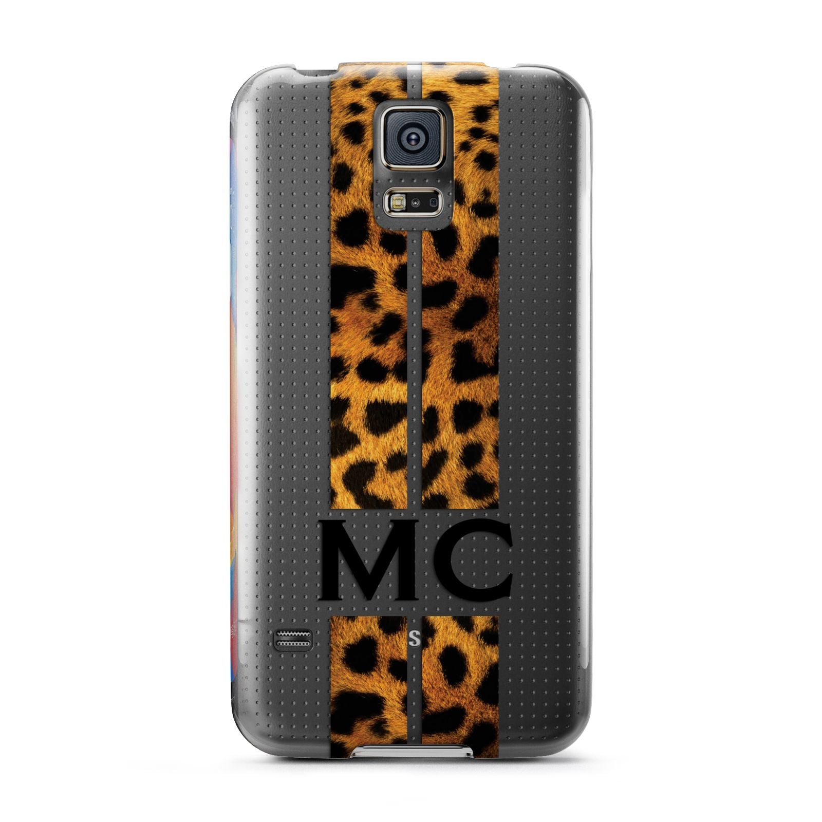 Personalised Leopard Print Stripes Initials Samsung Galaxy S5 Case