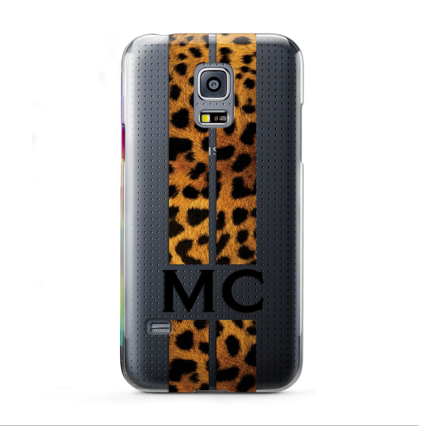 Personalised Leopard Print Stripes Initials Samsung Galaxy S5 Mini Case