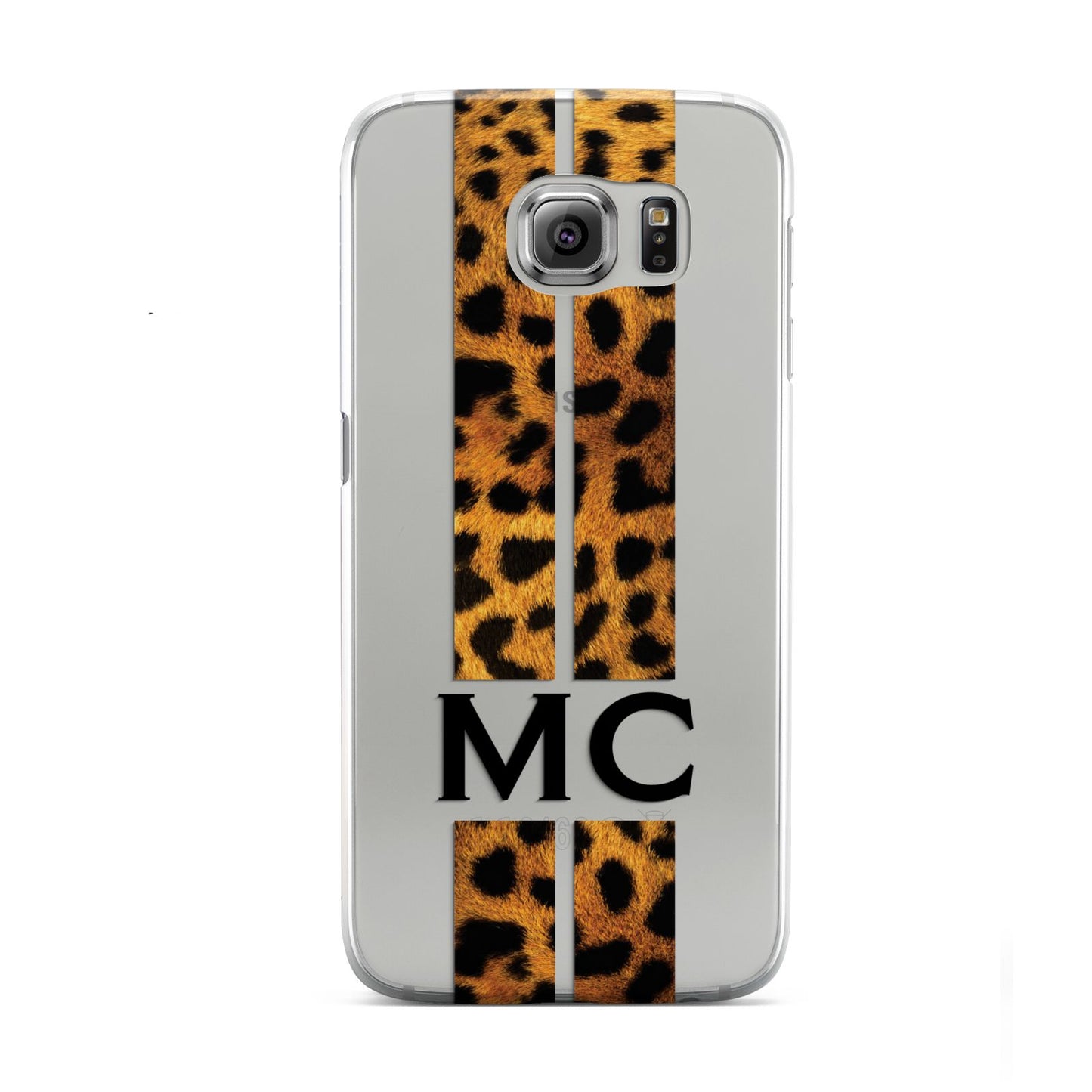 Personalised Leopard Print Stripes Initials Samsung Galaxy S6 Case