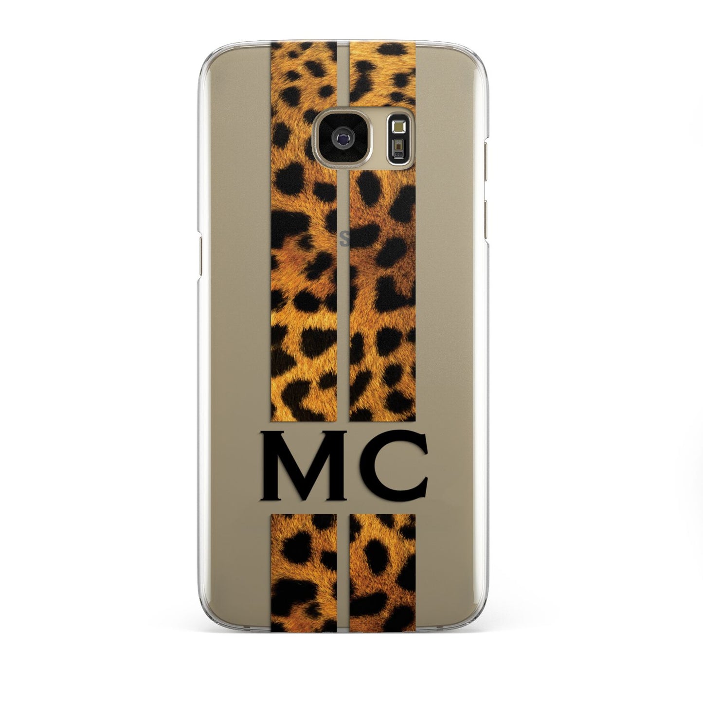 Personalised Leopard Print Stripes Initials Samsung Galaxy S7 Edge Case