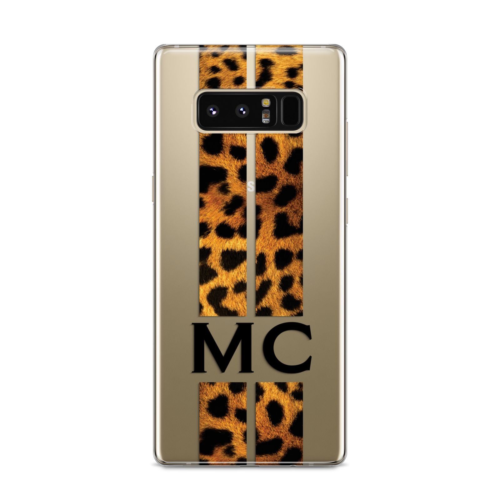 Personalised Leopard Print Stripes Initials Samsung Galaxy S8 Case