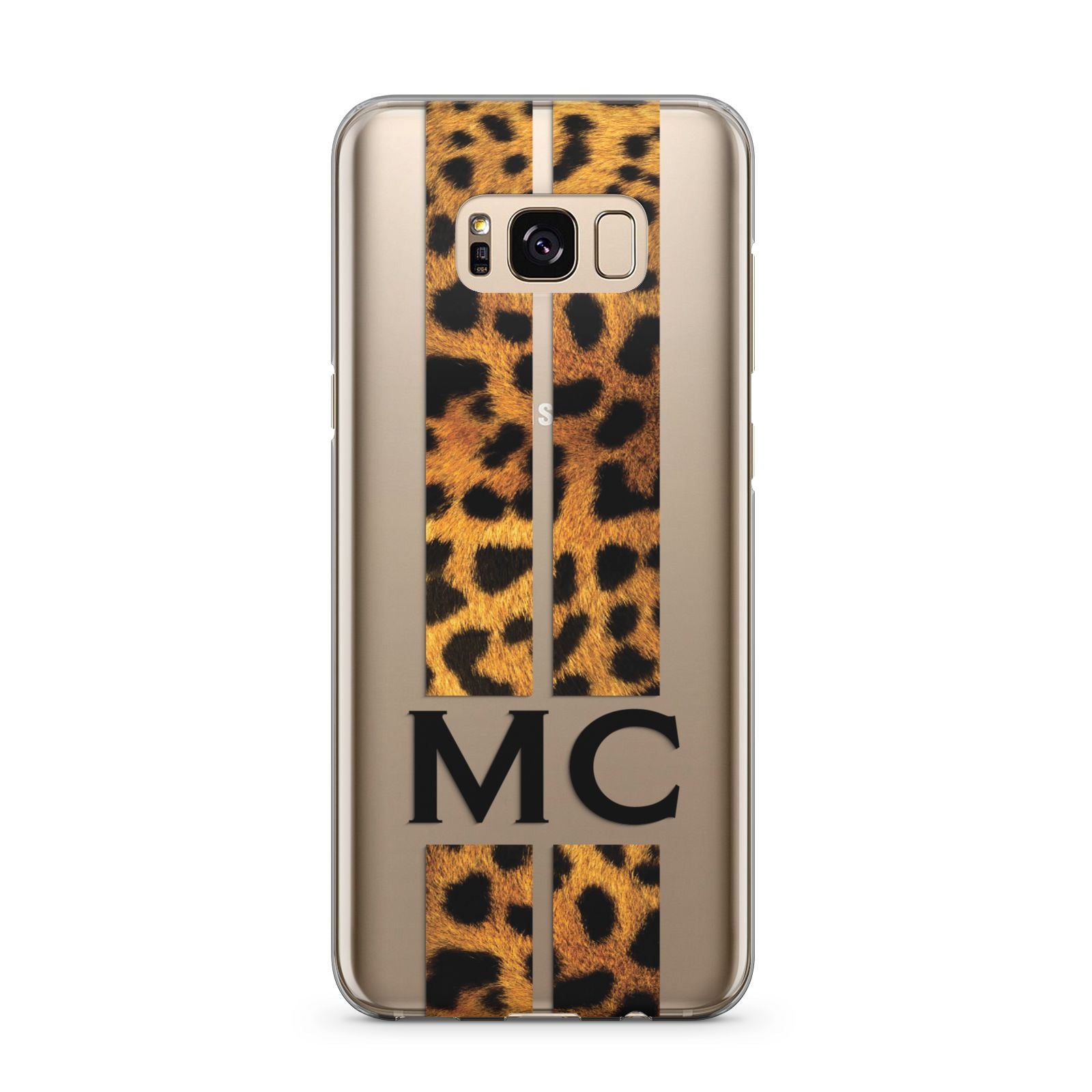 Personalised Leopard Print Stripes Initials Samsung Galaxy S8 Plus Case
