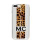 Personalised Leopard Print Stripes Initials iPhone 8 Plus Bumper Case on Silver iPhone