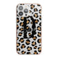 Personalised Leopard Print iPhone 13 Pro Max TPU Impact Case with Pink Edges