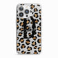 Personalised Leopard Print iPhone 13 Pro TPU Impact Case with White Edges