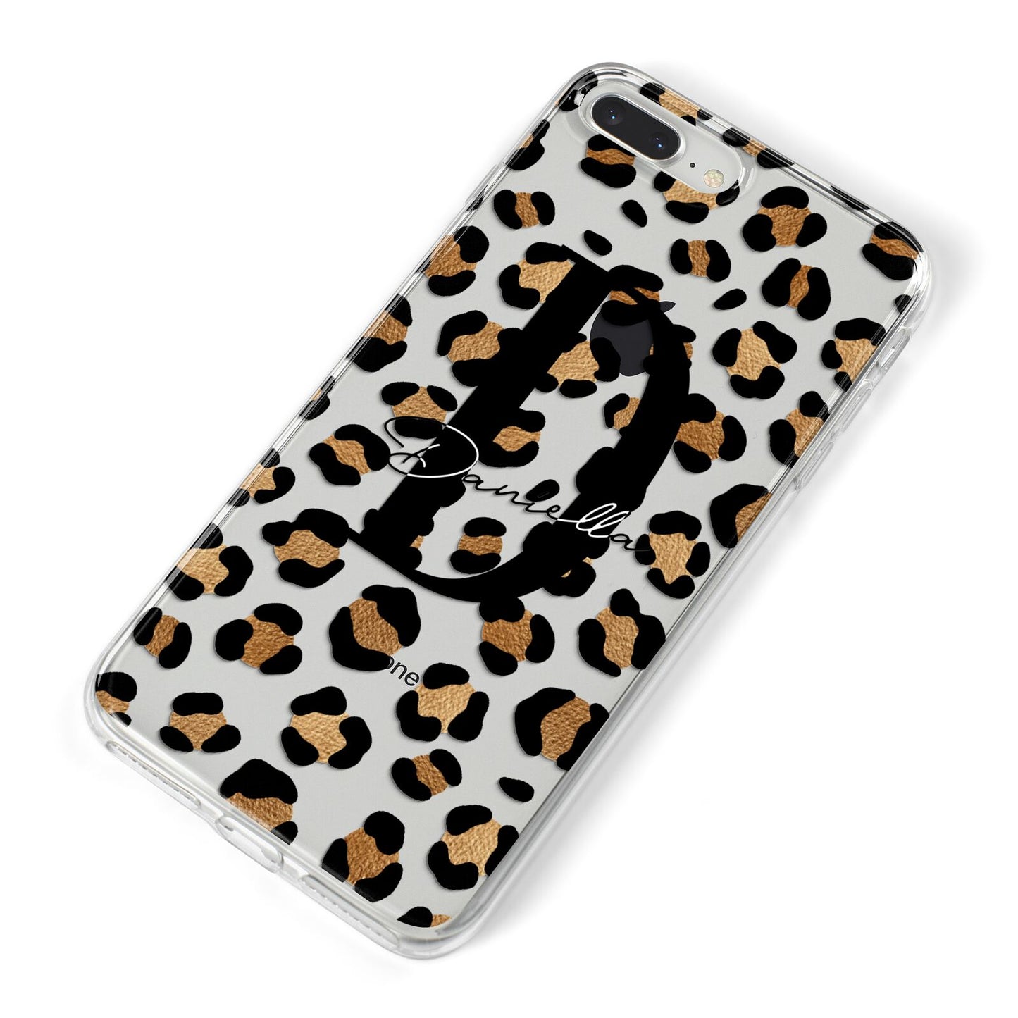 Personalised Leopard Print iPhone 8 Plus Bumper Case on Silver iPhone Alternative Image