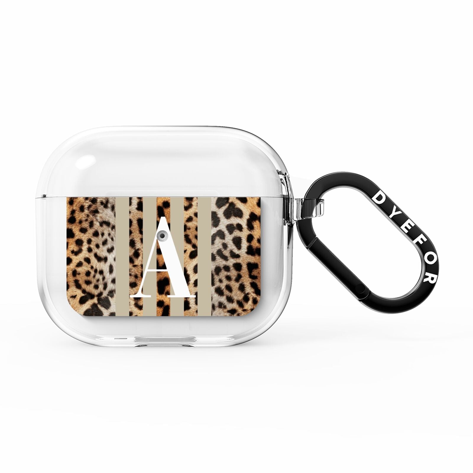 Personalised Leopard Stripes AirPods Clear Case 3rd Gen